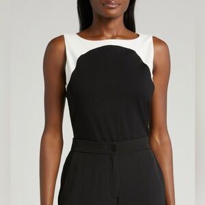 Halogen Sleeveless Black Color Block Tank Top NWOT